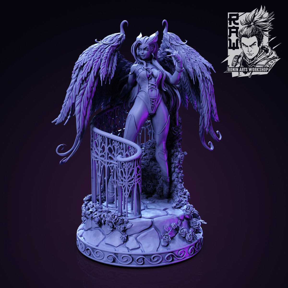 Sexy Succubus - Two Poses | Clothed or Nude | Resin 3D Printed Pinup | Ronin Arts Workshop