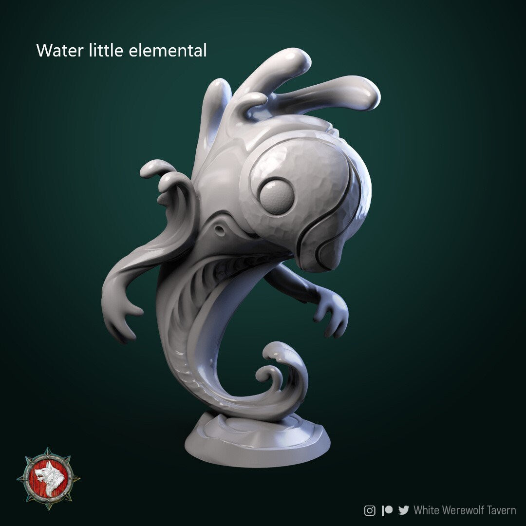 Elementals - Earth, Air, Fire, Water | Multiple Sizes | Resin 3D Printed Miniature | White Werewolf Tavern | RPG | D&D | DnD