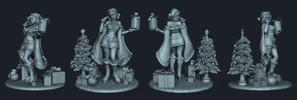 Sexy Christmas Elf | Clothed or Nude | Resin 3D Printed Pinup | Ronin Arts Workshop
