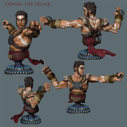 Tatooed Monk | Bust | Resin 3D Printed Miniature | Ronin Arts Workshop