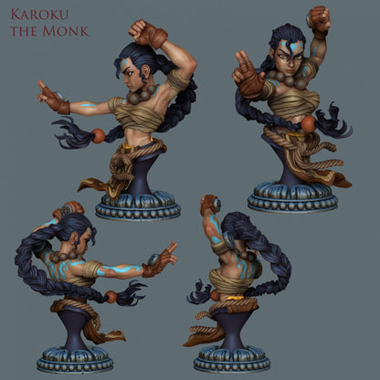 Female Tatooed Monk | Bust | Resin 3D Printed Miniature | Ronin Arts Workshop