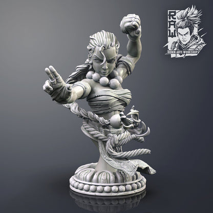 Female Tatooed Monk | Bust | Resin 3D Printed Miniature | Ronin Arts Workshop