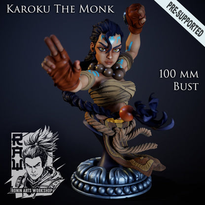Female Tatooed Monk | Bust | Resin 3D Printed Miniature | Ronin Arts Workshop