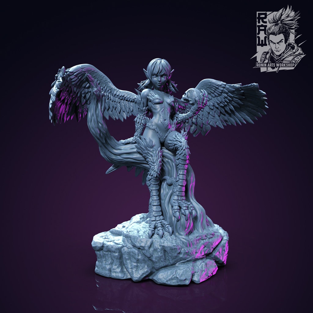 Sexy Harpies | Resin 3D Print | Miniature | Nude | Sexy | DnD Boss | Pathfinder | Ronin Arts Workshop