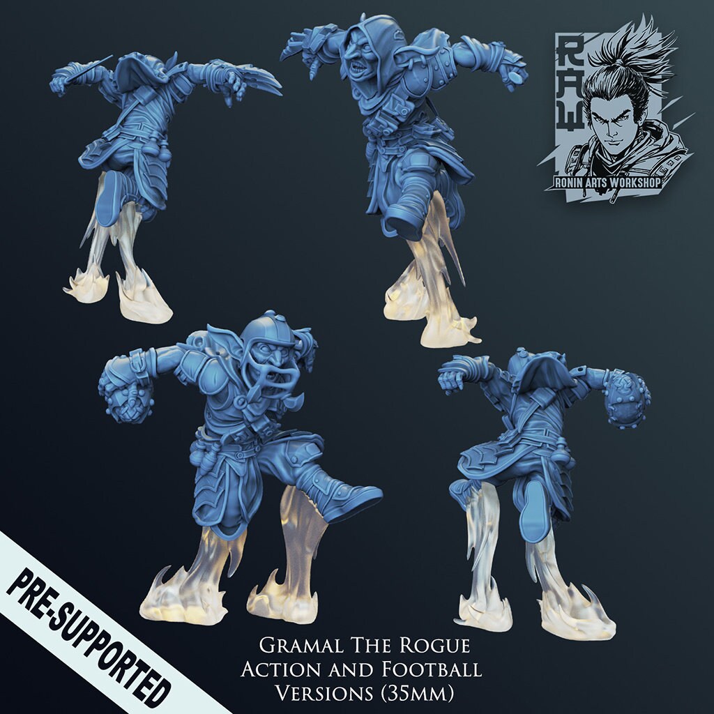 4x Blood Bowl Goblins | Fantasy Options Available | Resin 3D Print | Miniature | Pathfinder | Ronin Arts Workshop