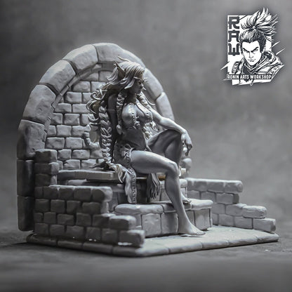 Regal Bathing Elf | Clothed or Nude | Resin 3D Printed Pinup | Ronin Arts Workshop