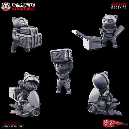 Space Kitties | Chibi | Resin 3D Printed Miniatures | Kyoushuneko