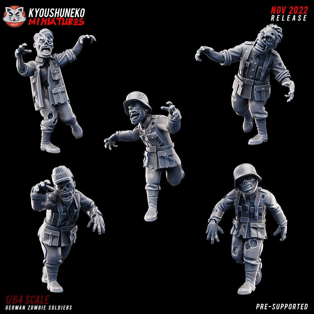 WW2 German Zombie Unit | Resin 3D Printed Miniature | Kyoushuneko