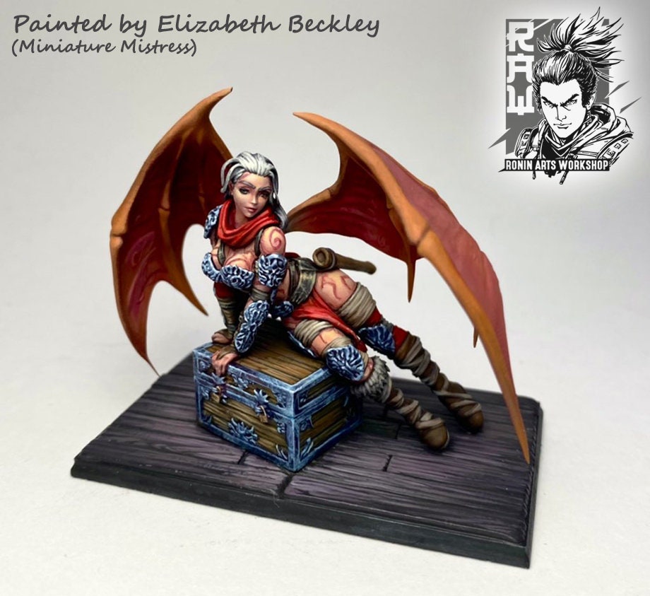Sexy Seductive Succubus | Clothed or Nude | Resin 3D Printed Pinup | Ronin Arts Workshop