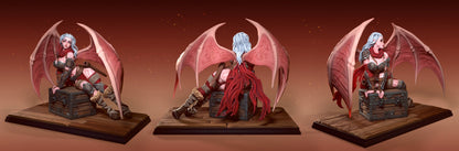Sexy Seductive Succubus | Clothed or Nude | Resin 3D Printed Pinup | Ronin Arts Workshop
