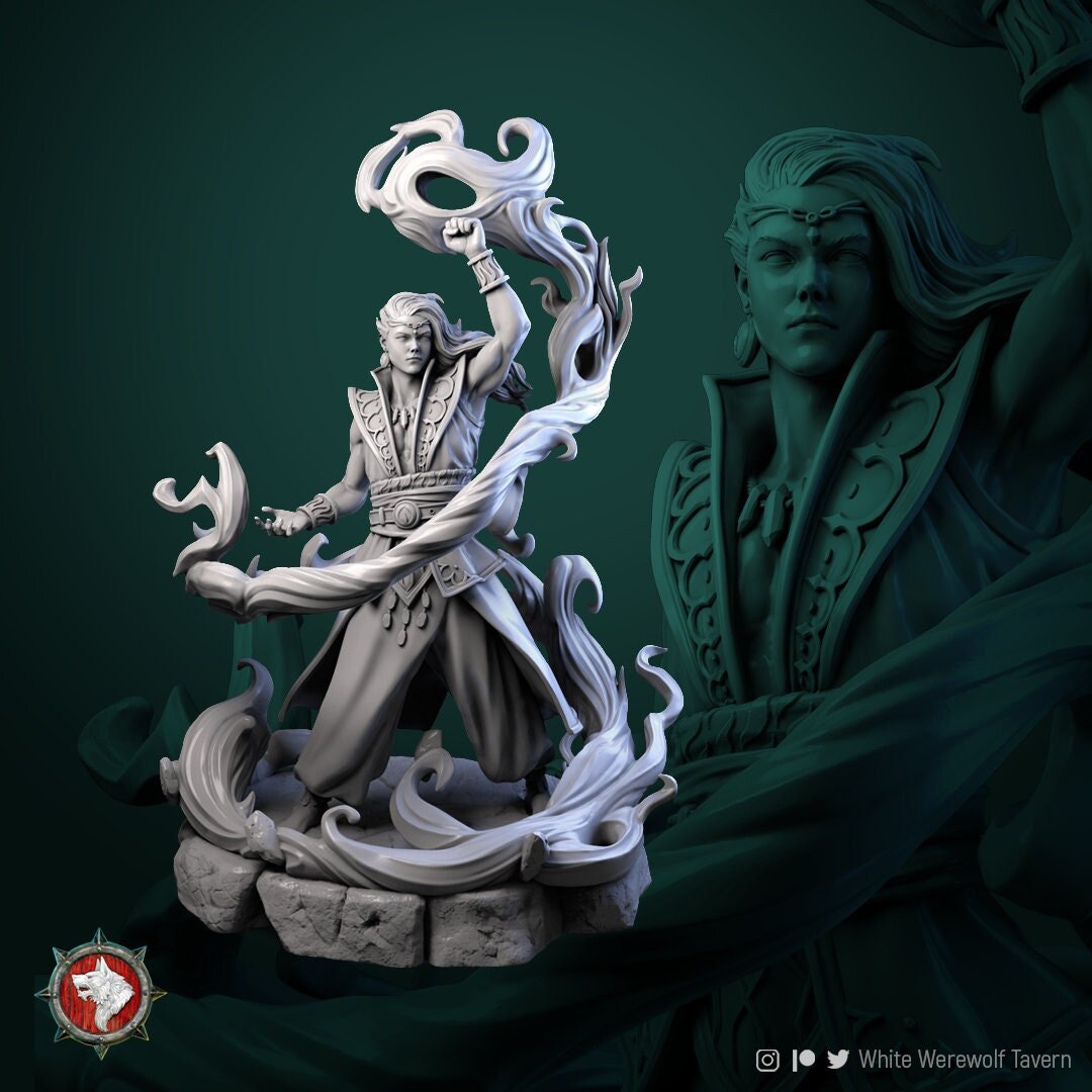 Fire Master | Multiple Scales | Resin 3D Printed Miniature | White Werewolf Tavern | RPG | D&D | DnD