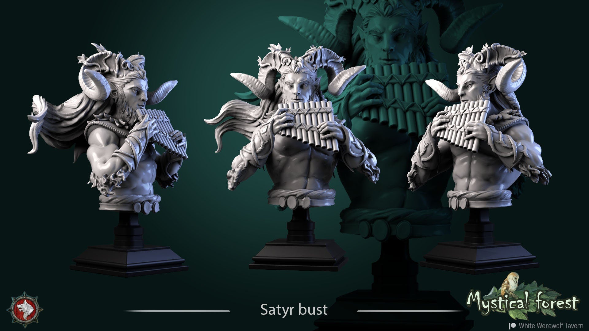 Satyr | Bust | Resin 3D Printed Miniature | White Werewolf Tavern