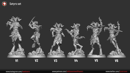 Satyrs | Resin 3D Printed Miniature | White Werewolf Tavern | RPG | D&D | DnD