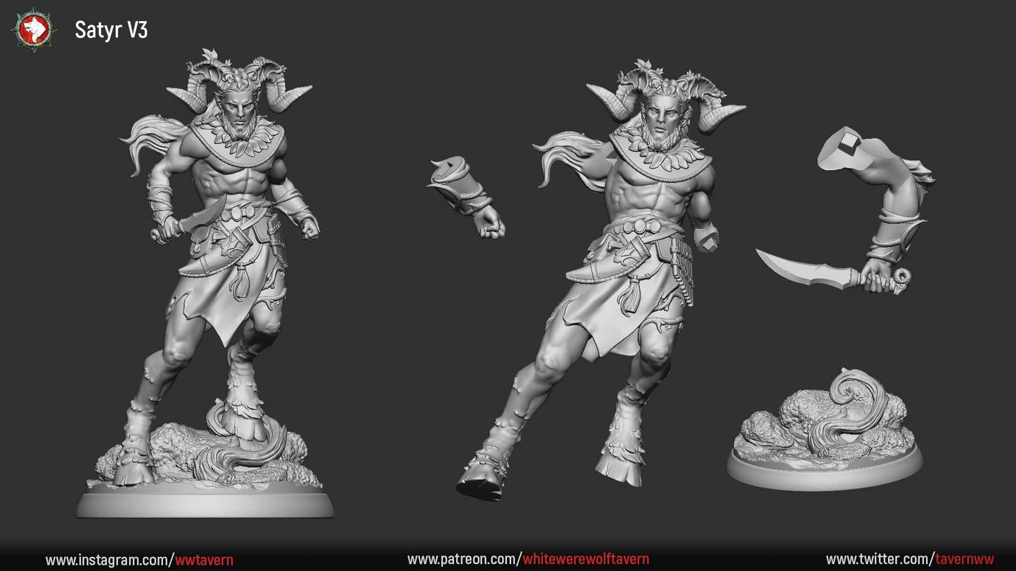 Satyrs | Resin 3D Printed Miniature | White Werewolf Tavern | RPG | D&D | DnD