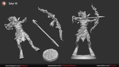 Satyrs | Resin 3D Printed Miniature | White Werewolf Tavern | RPG | D&D | DnD