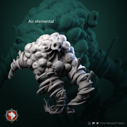 Elementals - Earth, Air, Fire, Water | Multiple Sizes | Resin 3D Printed Miniature | White Werewolf Tavern | RPG | D&D | DnD