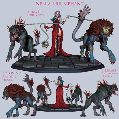 Demonic Woman with Hellhounds  | The Cursed Vanguard | Resin 3D Print | Ronin Arts Workshop