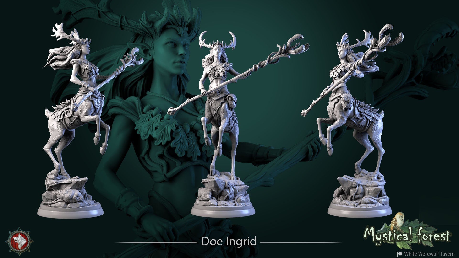 Dryad Ingrid | Multiple Scales | Resin 3D Printed Miniature | White Werewolf Tavern | RPG | D&D | DnD