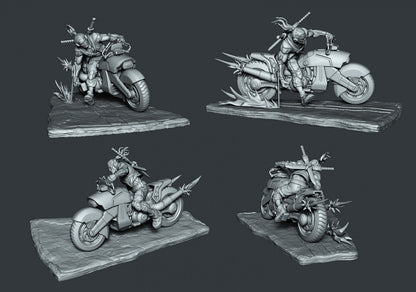 Mantis Takeshi | Cyberpunk Biker | Resin 3D Print | Miniature | Ronin Arts Workshop