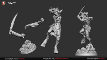 Satyrs | Resin 3D Printed Miniature | White Werewolf Tavern | RPG | D&D | DnD