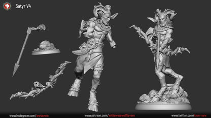 Satyrs | Resin 3D Printed Miniature | White Werewolf Tavern | RPG | D&D | DnD
