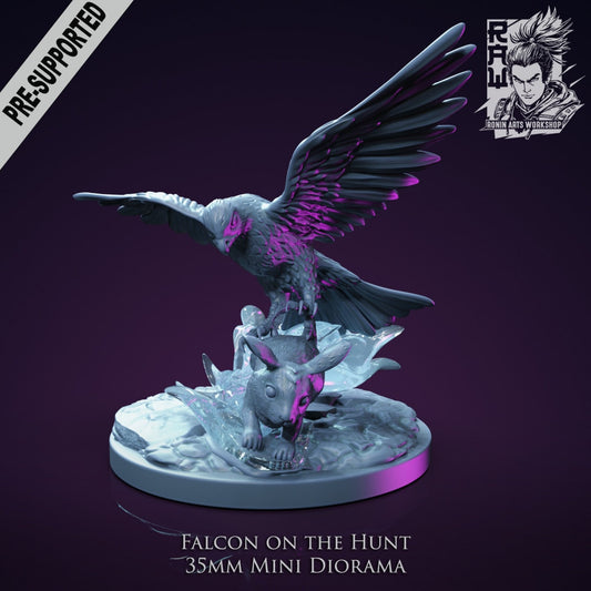 Hunting Falcon | Resin 3D Print | Miniature | Ronin Arts Workshop