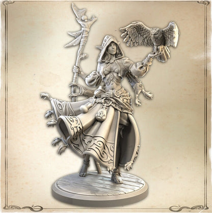 Female Druid | Naranye Twiceborn | Wicked Hills | Resin 3D Printed Miniature | RPG | DND