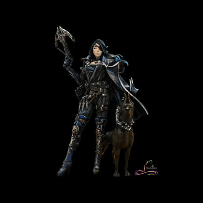 Female Witch Hunter | Athena Stormhallow | Wicked Hills | Resin 3D Printed Miniature | RPG | DND