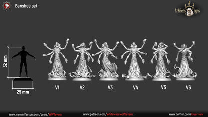 Banshee Set | Resin 3D Printed Miniature | White Werewolf Tavern