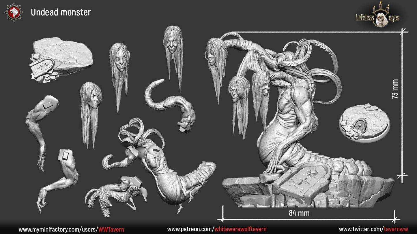 Undead Monster | Resin 3D Printed Miniature | White Werewolf Tavern | RPG | D&D | DnD