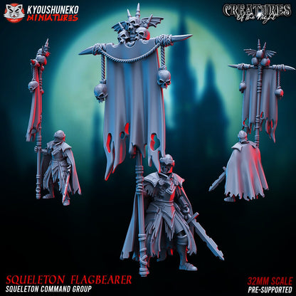 Skeleton Command Group | Unead | Resin 3D Printed Miniatures | Kyoushuneko | Table Top Gaming | RPG | D&D | Pathfinder