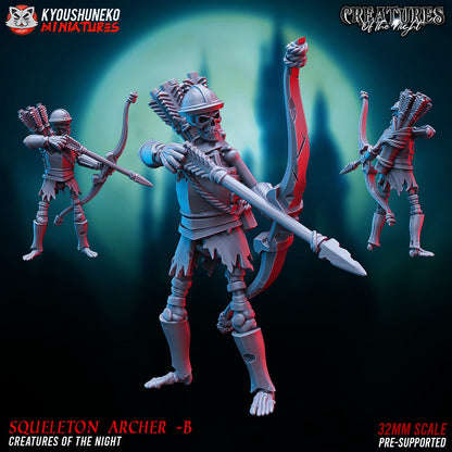Skeleton Archers | Undead | Resin 3D Printed Miniatures | Kyoushuneko | Table Top Gaming | RPG | D&D | Pathfinder