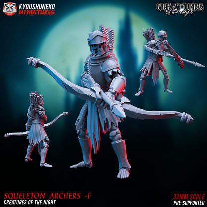 Skeleton Archers | Undead | Resin 3D Printed Miniatures | Kyoushuneko | Table Top Gaming | RPG | D&D | Pathfinder