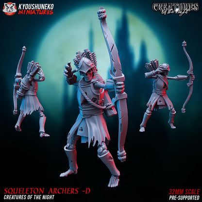 Skeleton Archers | Undead | Resin 3D Printed Miniatures | Kyoushuneko | Table Top Gaming | RPG | D&D | Pathfinder