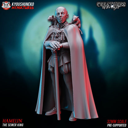 Hamelin the Sewer King | Vampire Lord | Resin 3D Printed Miniature | RPG DND Pathfinder | Kyoushuneko