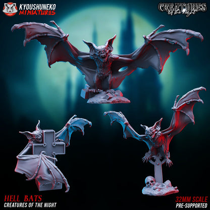 Vampire Bats | Undead | Resin 3D Printed Miniatures | Kyoushuneko | Table Top Gaming | RPG | D&D | Pathfinder