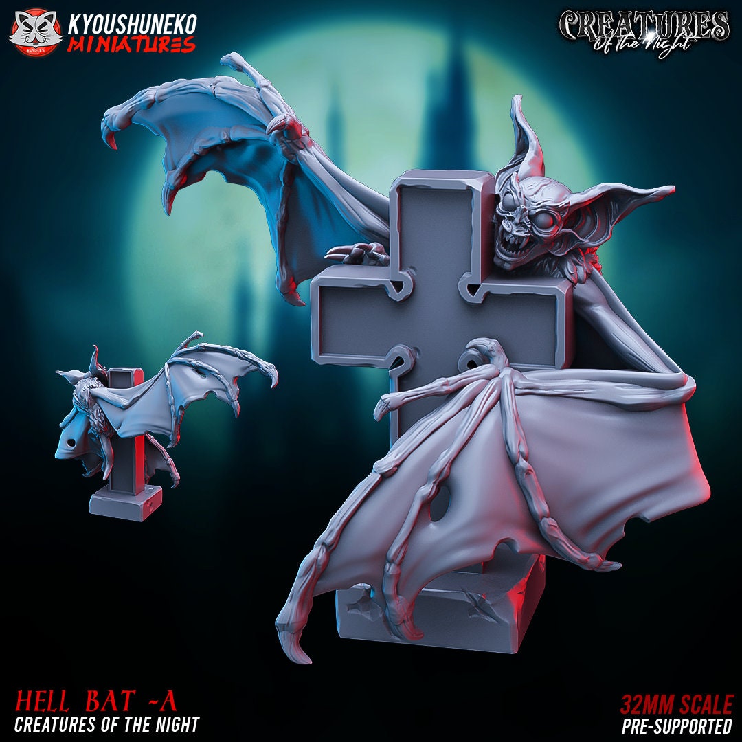 Vampire Bats | Undead | Resin 3D Printed Miniatures | Kyoushuneko | Table Top Gaming | RPG | D&D | Pathfinder