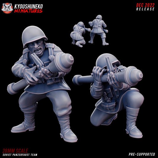 WW2 Soviet Panzerfaust Team | Resin 3D Printed Miniature | Kyoushuneko