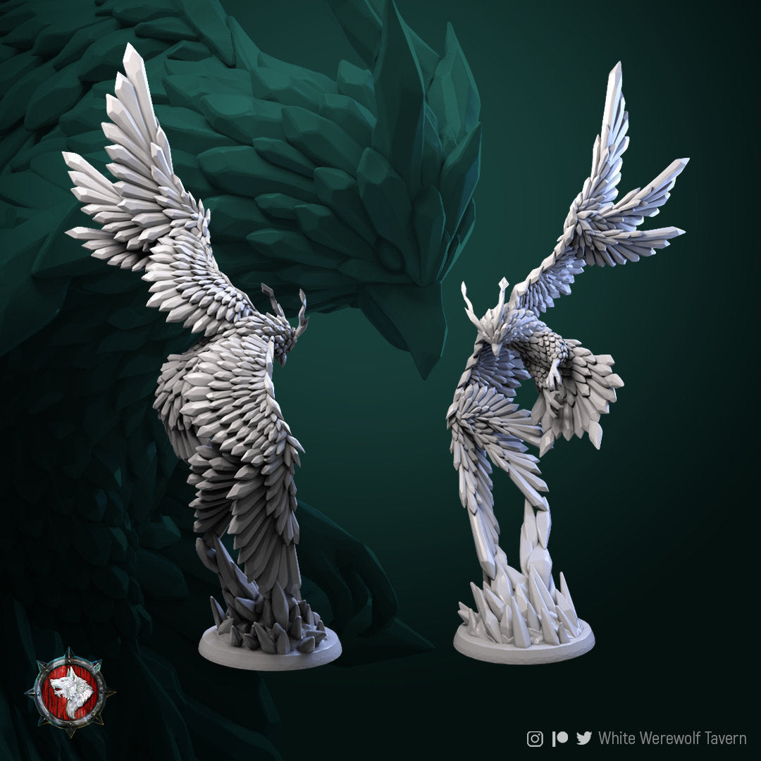Ice Phoenix | Resin 3D Printed Miniature | White Werewolf Tavern | RPG | D&D | DnD