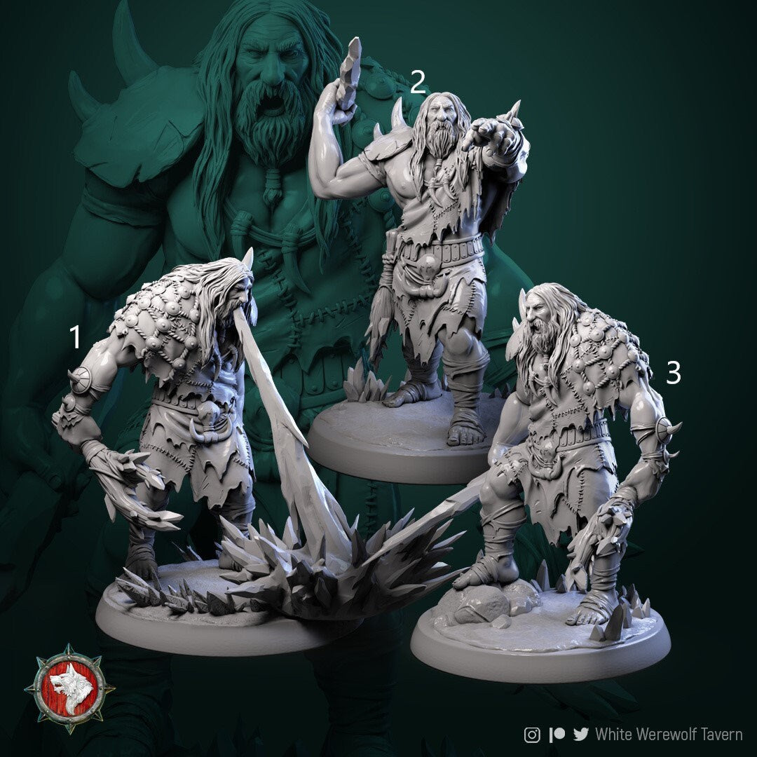 Mountain Giants | Resin 3D Printed Miniature | White Werewolf Tavern