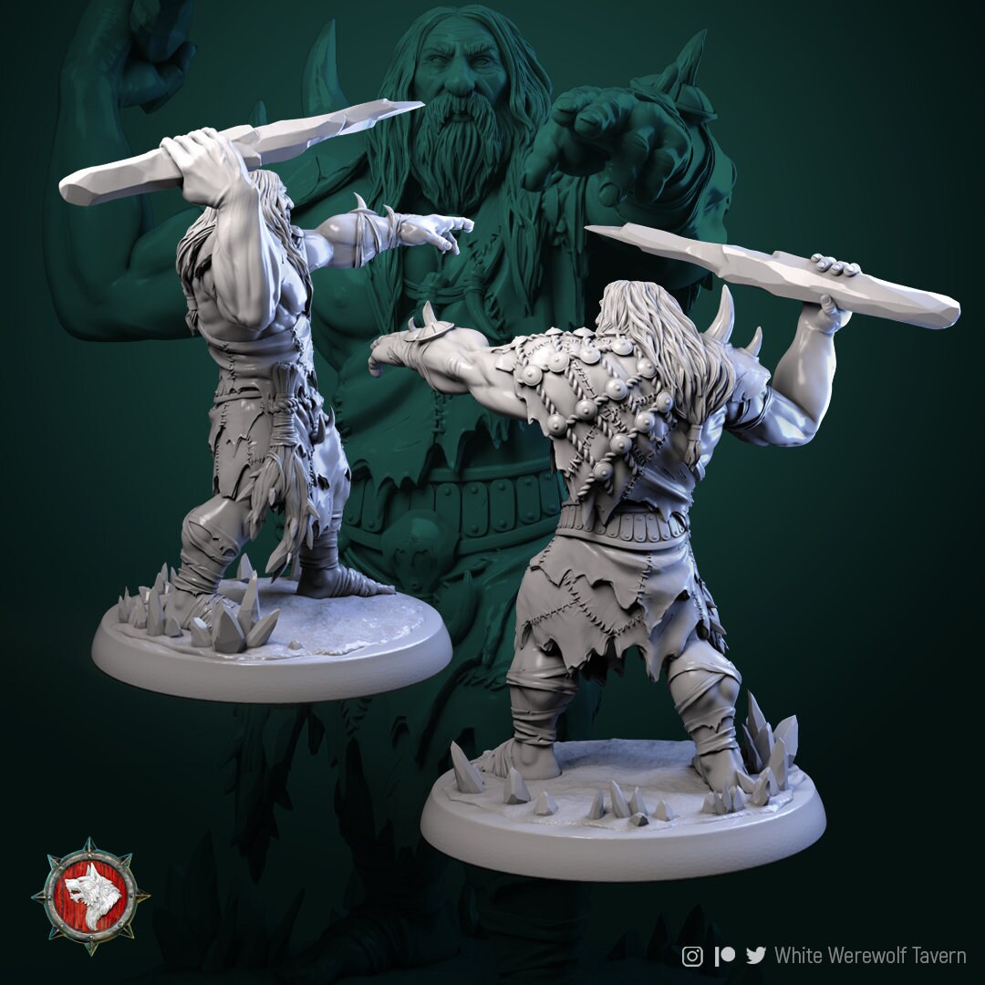 Mountain Giants | Resin 3D Printed Miniature | White Werewolf Tavern