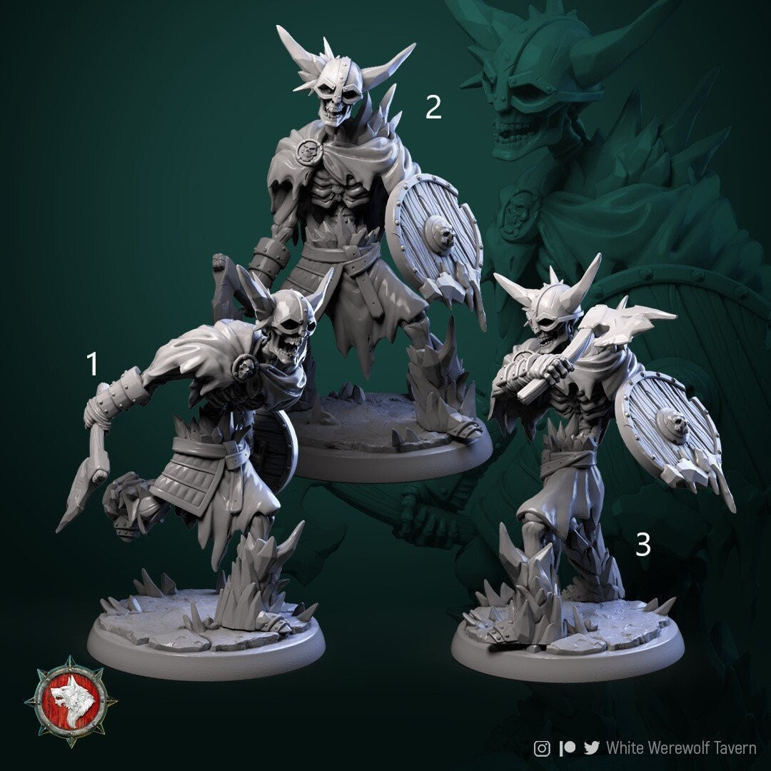 Frost Skeletons | Resin 3D Printed Miniature | White Werewolf Tavern | RPG | D&D | DnD