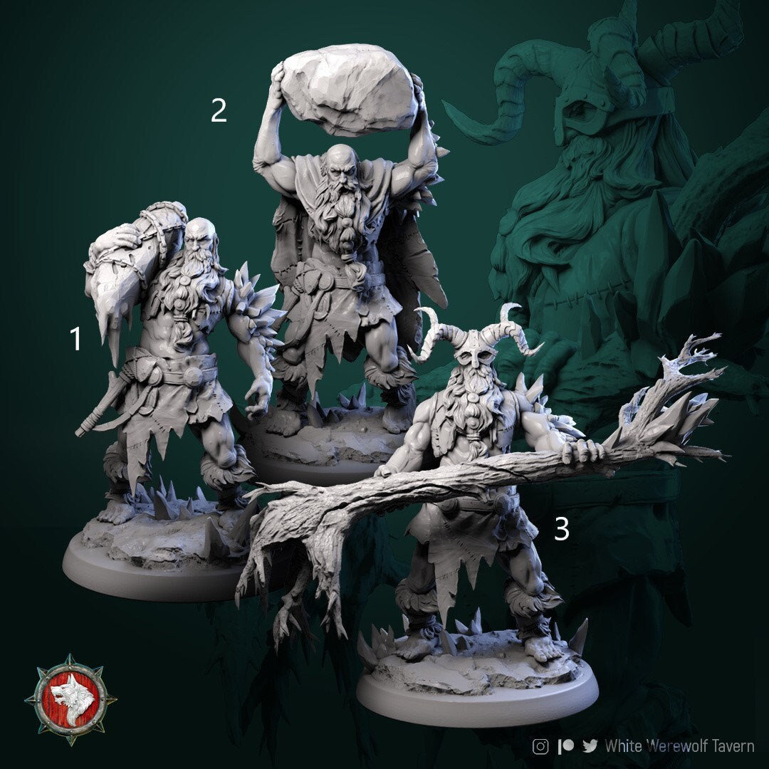 Frost Giants | Resin 3D Printed Miniature | White Werewolf Tavern | RPG | D&D | DnD