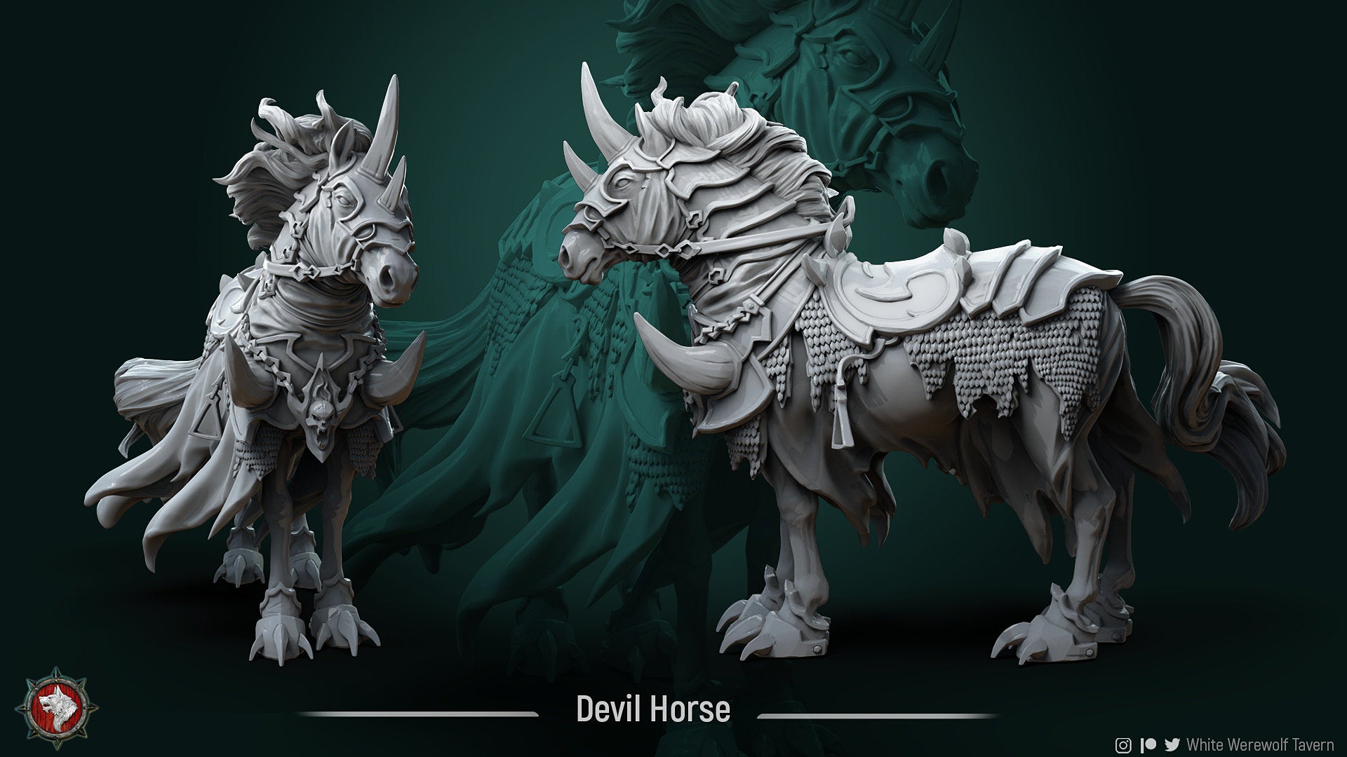 Devil Horse, Resin 3D Printed Miniature