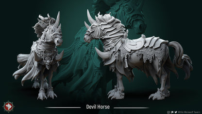 Devil Horse | Resin 3D Printed Miniature | White Werewolf Tavern | RPG | D&D | DnD