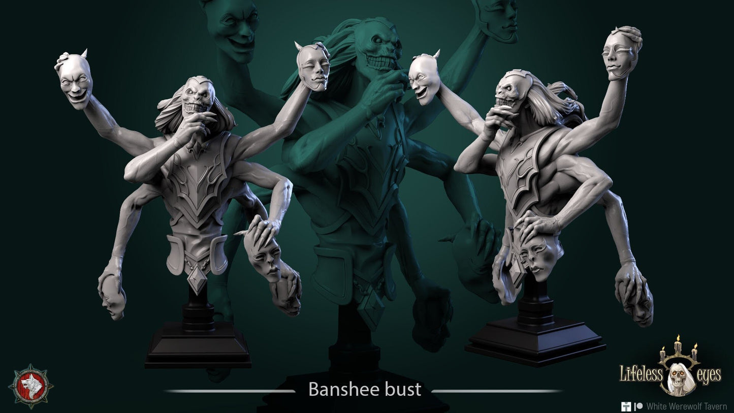 Banshee | Bust | Resin 3D Printed Miniature | White Werewolf Tavern