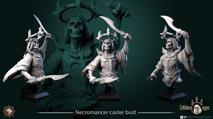 Necromancer Caster | Bust | Resin 3D Printed Miniature | White Werewolf Tavern