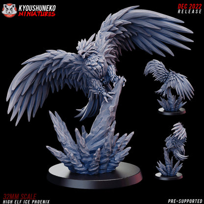 Frostheart Phoenix | High Elves | Resin 3D Printed Miniatures | Kyoushuneko | Table Top Gaming | RPG | D&D | Pathfinder