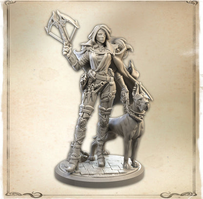 Female Witch Hunter | Athena Stormhallow | Wicked Hills | Resin 3D Printed Miniature | RPG | DND