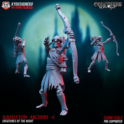 Skeleton Archers | Undead | Resin 3D Printed Miniatures | Kyoushuneko | Table Top Gaming | RPG | D&D | Pathfinder
